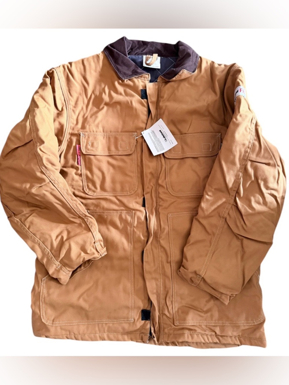 lakeland FR BROWN DUCK INDUSTRIAL JACKET Size Large NWT Fire Resistant